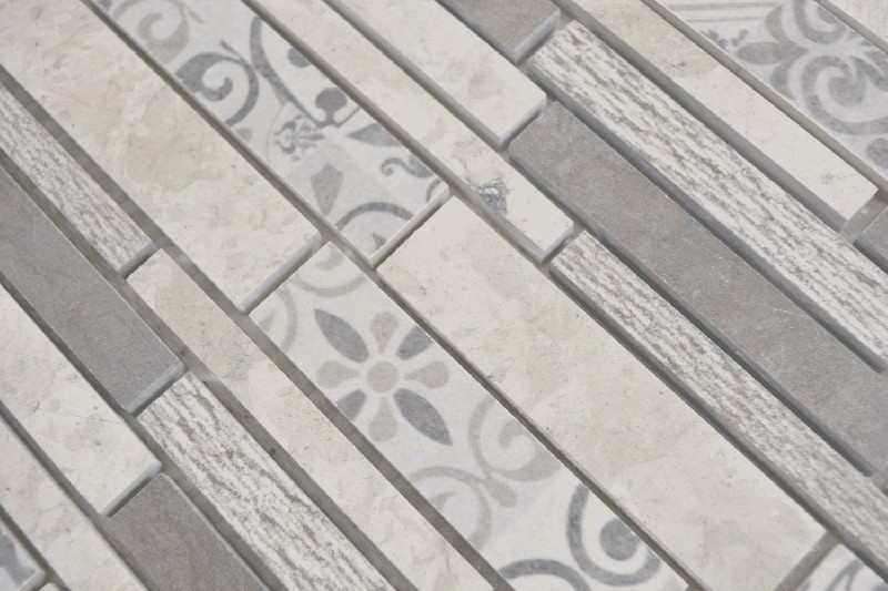 Muestra de mano compuesto mármol/cerámica mezcla gris 3F pared azulejo backsplash cocina ducha baño MOS180-D0927G_m