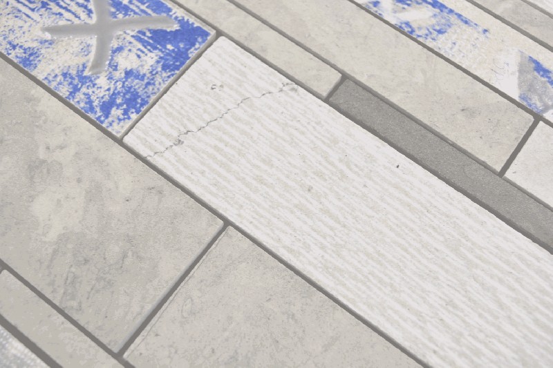 Muestra de mano compuesto mármol/cerámica mezcla gris/color 3F pared azulejo backsplash cocina ducha baño MOS180-D09STG_m