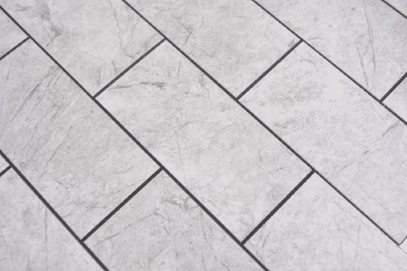 Muestra de mano rectangular vinilo aspecto piedra Marianne Subway Nivel mate pared azulejo backsplash cocina ducha baño MOS200-MLM_m