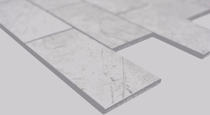 Muestra de mano rectangular vinilo aspecto piedra Marianne Subway Nivel mate pared azulejo backsplash cocina ducha baño MOS200-MLM_m