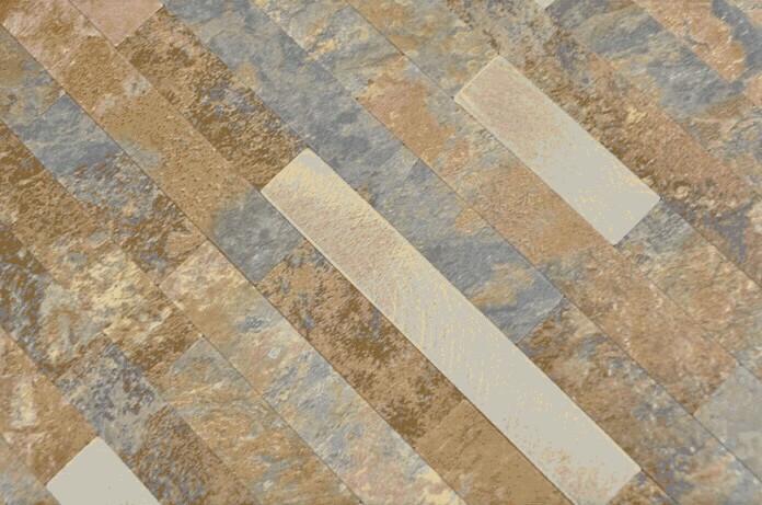 Muestra de mano vinilo compuesto efecto piedra Multi Slate/Gold mosaico azulejo pared backsplash MOS200-MSG_m