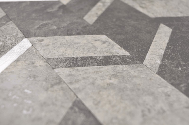 Muestra de mano flecha vinilo efecto piedra Cemento gris oscuro/Plata azulejo de pared MOS200-4CDG_m