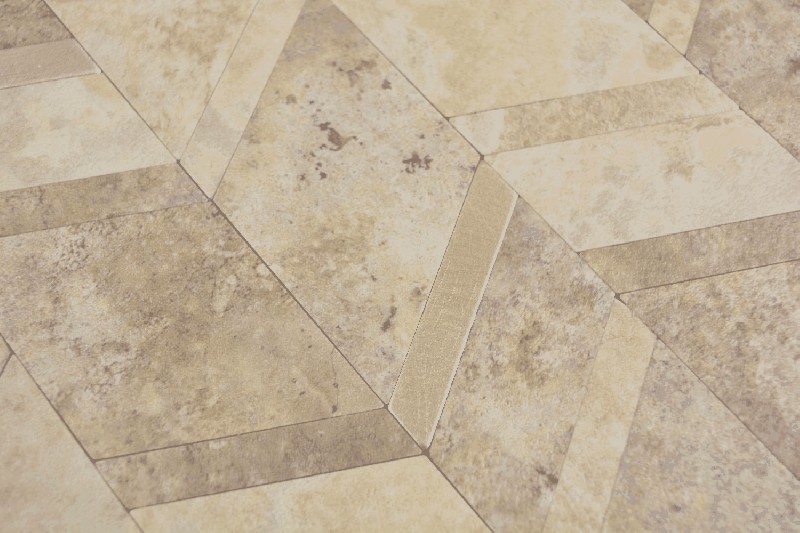 Muestra de mano flecha vinilo efecto piedra Beige caliza/Plata azulejo de pared MOS200-46LBG_m