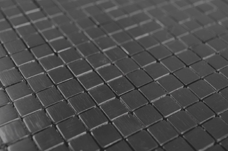 Muestrario de mano aluminio cuadrado negro Silk Brushed espejo para azulejos de pared MOS200-L1B_m