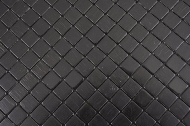 Muestrario de mano aluminio cuadrado negro Silk Brushed espejo para azulejos de pared MOS200-L1B_m