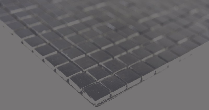 Muestrario de mano aluminio cuadrado negro Silk Brushed espejo para azulejos de pared MOS200-L1B_m