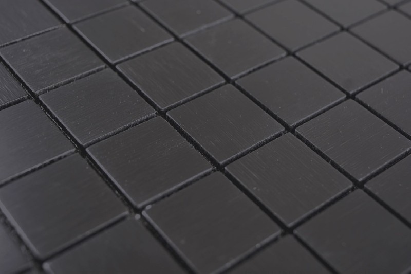 Muestrario de mano aluminio cuadrado negro Silk Brushed espejo para azulejos de pared MOS200-L3B_m