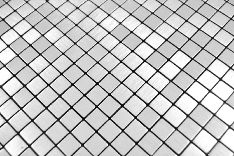 Muestrario de mano aluminio cuadrado Silver Silk Brushed espejo para azulejos de pared MOS200-L5S_m