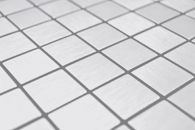 Muestrario de mano aluminio cuadrado Silver Silk Brushed espejo para azulejos de pared MOS200-L7S_m