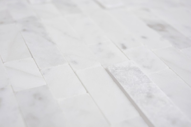 Muestra de mano azulejo de pared de piedra natural compuesta con aspecto de Carrara MOS200-M22_m