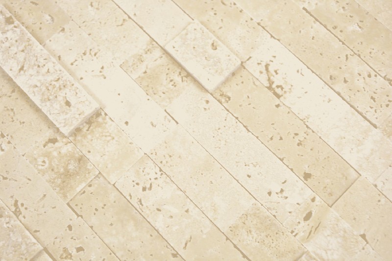 Muestra de mano compuesto piedra natural travertino beige azulejo de pared MOS200-M42_m