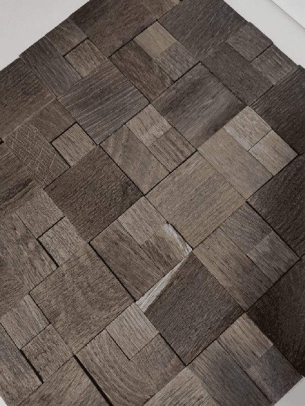Muestra de mano combinación Woodland Roble Madera gris azul oscuro 3D azulejo de pared MOS170-11B_m