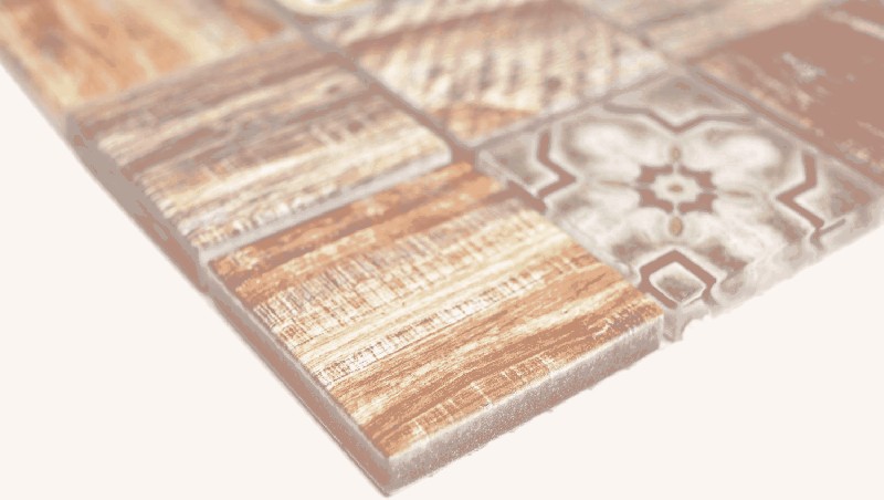 Muestra de mano cuadrado Crystal mix marrón pared azulejo backsplash Mos160-w200_m
