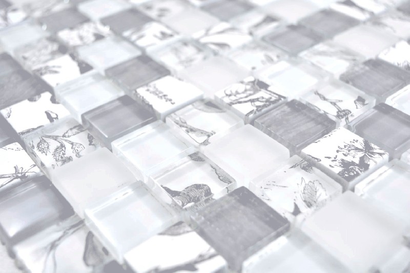 Muestra de mano cuadrado Crystal mix super blanco/playa azulejo de pared MOS74-2000_m