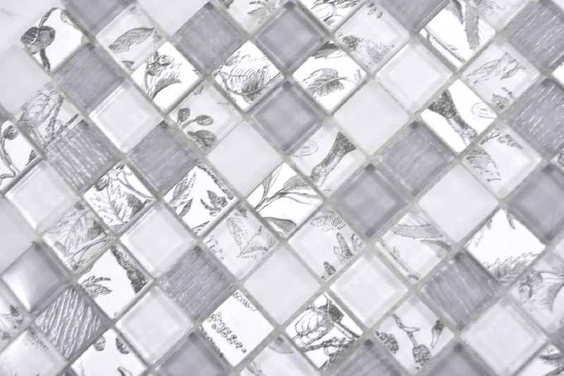 Muestra de mano cuadrado Crystal mix super blanco/playa azulejo de pared MOS74-2000_m