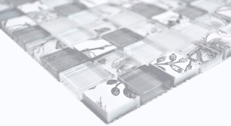 Muestra de mano cuadrado Crystal mix super blanco/playa azulejo de pared MOS74-2000_m