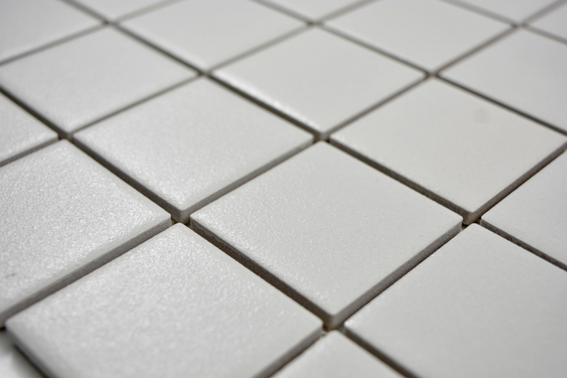 Pintado a mano de cerámica azulejos de mosaico blanco antiguo SMOOTH-SOLID backsplash cocina cuarto de baño - MOS14-0111-R10_m