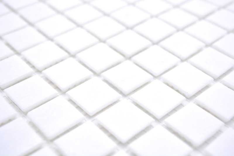 Muestra de mano azulejo de mosaico de vidrio blanco MOS50-0101_m