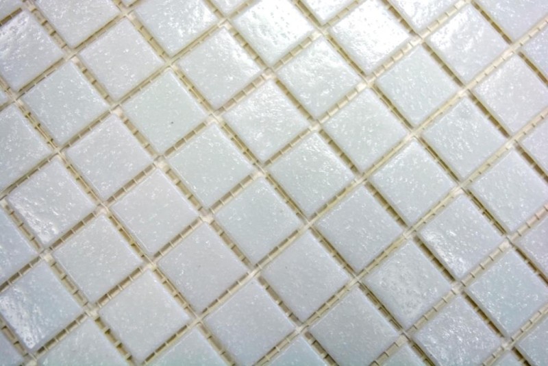 Muestra de mano azulejo de mosaico de vidrio blanco MOS50-0101_m