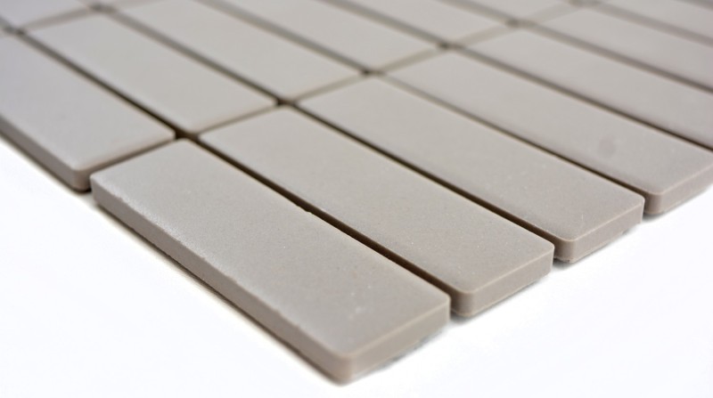 Mano patrón de mosaico de azulejos de cerámica barras de color gris claro sin esmaltar MOS24-1202