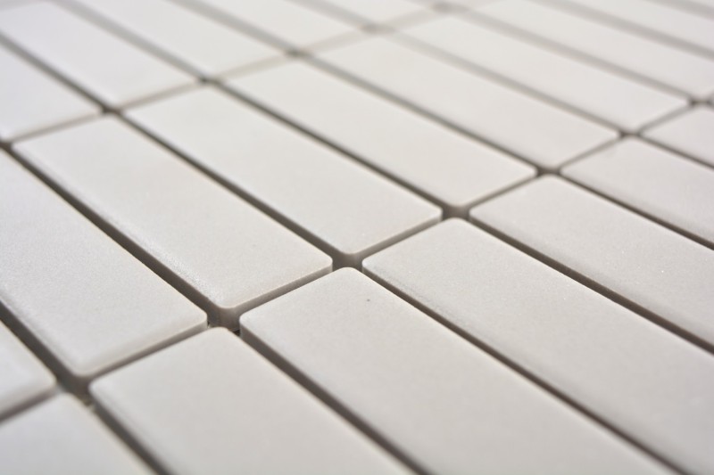 Mano patrón de mosaico de azulejos de cerámica barras de color gris claro sin esmaltar MOS24-1202