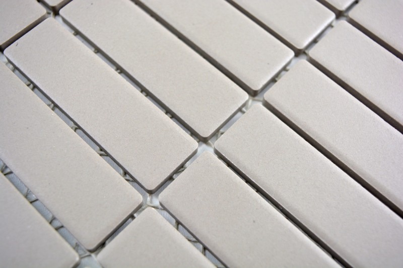 Mano patrón de mosaico de azulejos de cerámica barras de color gris claro sin esmaltar MOS24-1202