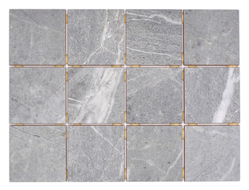 Azulejo de mosaico de cerámica gris antracita mate efecto piedra Piastrella - MOS22-BH172