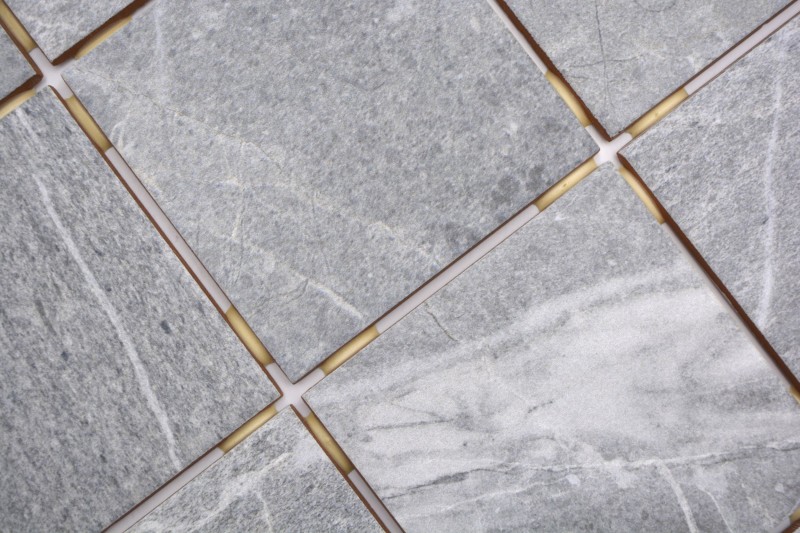 Azulejo de mosaico de cerámica gris antracita mate efecto piedra Piastrella - MOS22-BH172