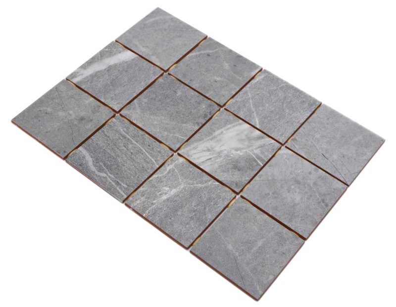 Azulejo de mosaico de cerámica gris antracita mate efecto piedra Piastrella - MOS22-BH172