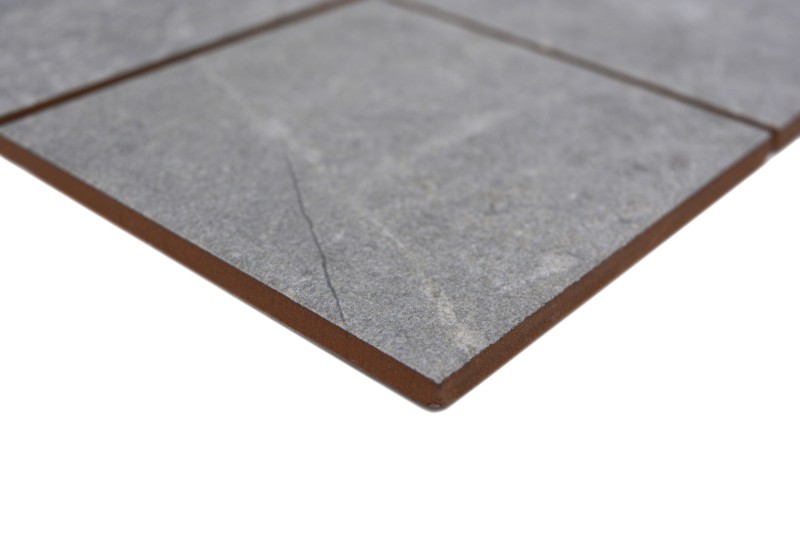 Azulejo de mosaico de cerámica gris antracita mate efecto piedra Piastrella - MOS22-BH172