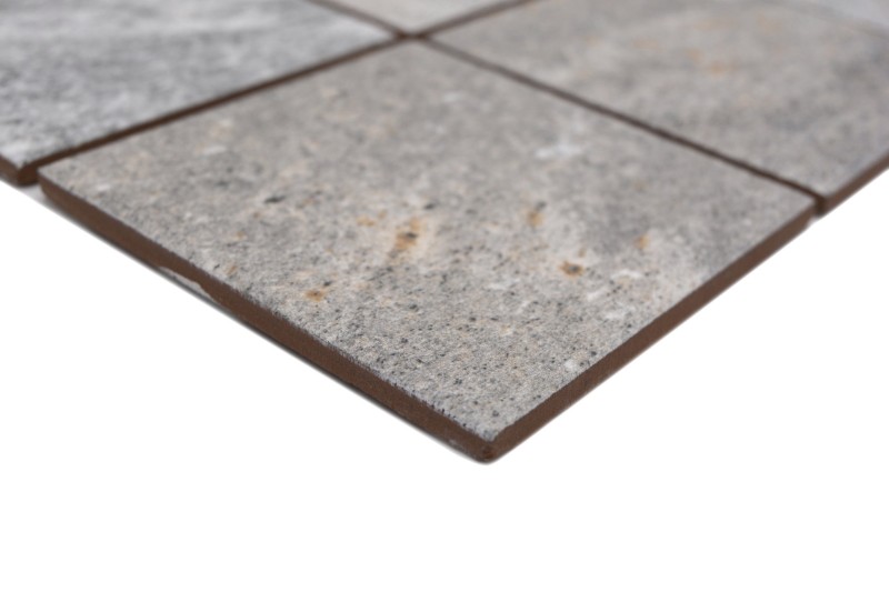Azulejo de mosaico de cerámica crema gris antracita mate efecto piedra Piastrella - MOS22-BH957