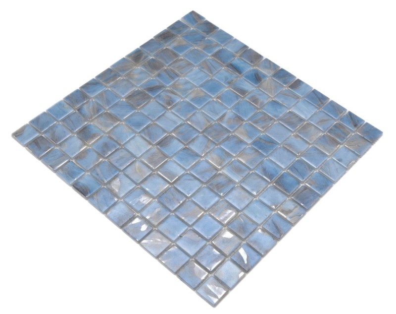 Mosaico azulejo piscina mosaico piscina mosaico azul claro jaspeado gris crema plata shimmer pared ducha ESPAÑA MOS220-71252U