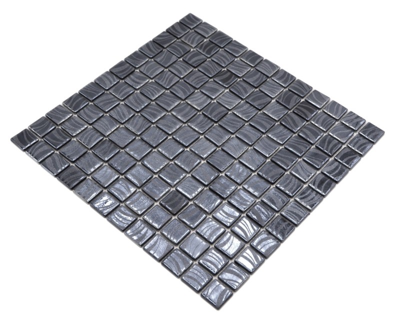 Mosaico azulejo piscina mosaico piscina mosaico negro grafito plata pared ducha ESPAÑA MOS220-78253U