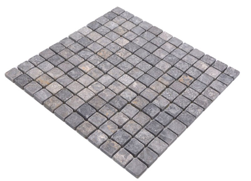 Mármol Mosaico Gris Claro Gris Antracita Piedra Natural Antiguo MOS36-TN23_f