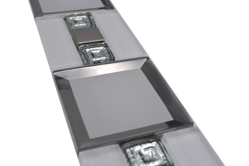 Borde de mosaico de vidrio mosaico blanco plata moderno - MOS88-S98_f