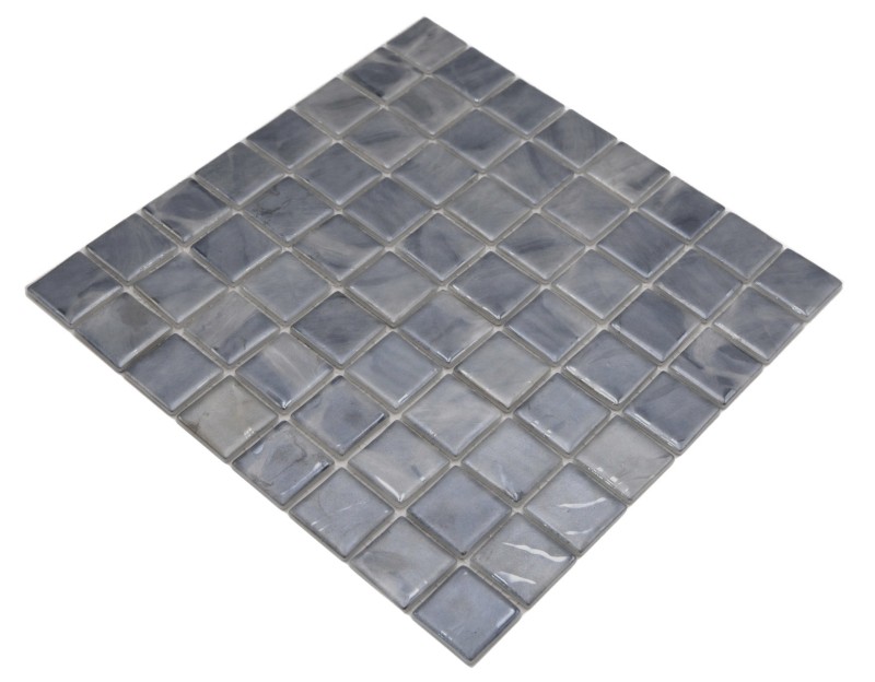 Mosaico de piscina Mosaico de vidrio Gris tórtola Tonos beige con matiz azul Pared Suelo Cocina Baño Ducha MOS220-71384U_f