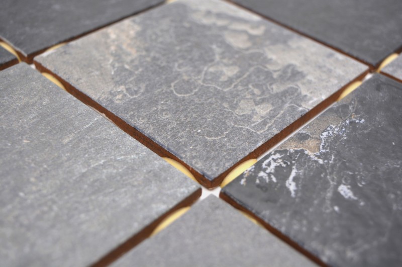 Muestra de mano mosaico cerámico gris antracita negro mate efecto piedra Piastrella MOS22-BH493_m
