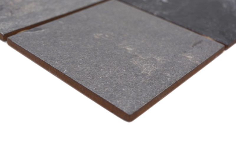 Muestra de mano mosaico cerámico gris antracita negro mate efecto piedra Piastrella MOS22-BH493_m