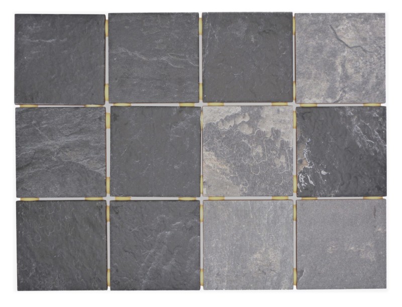 Muestra de mano mosaico cerámico gris antracita negro mate efecto piedra Piastrella MOS22-BH493_m