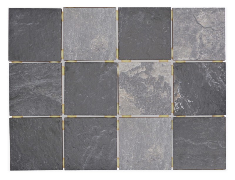 Muestra de mano mosaico cerámico gris antracita negro mate efecto piedra Piastrella MOS22-BH493_m