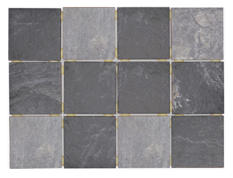 Muestra de mano mosaico cerámico gris antracita negro mate efecto piedra Piastrella MOS22-BH493_m