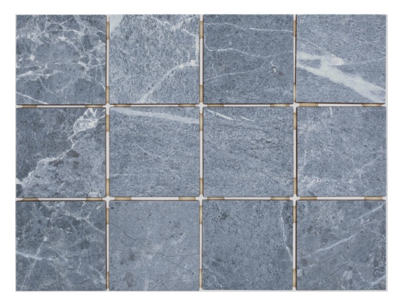 Muestra de mano azulejo de mosaico de cerámica gris azul mate efecto piedra Piastrella MOS22-BH808_m