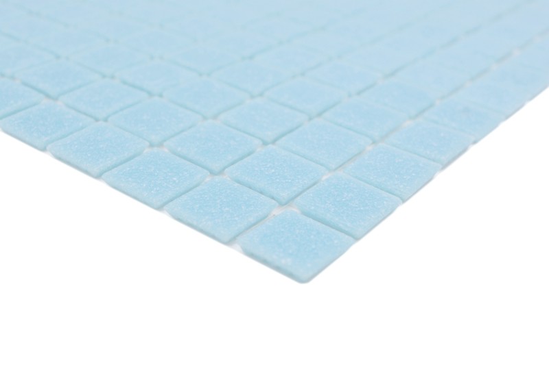 Muestra de mano piscina mosaico azulejo piscina mosaico de vidrio azul claro papel pegado - MOS200-A11-P_m