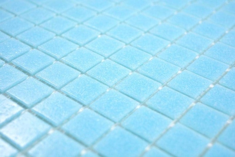 Muestra de mano piscina mosaico azulejo piscina mosaico de vidrio mosaico azul cielo pegado con papel - MOS200-A12-P_m