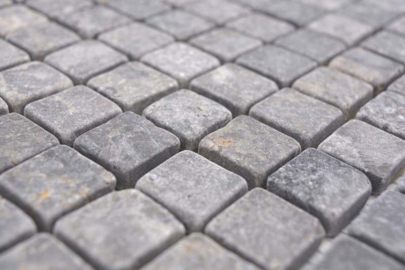 Muestra de mano mosaico de mármol gris claro gris antracita piedra natural antiguo - MOS36-TN23_m