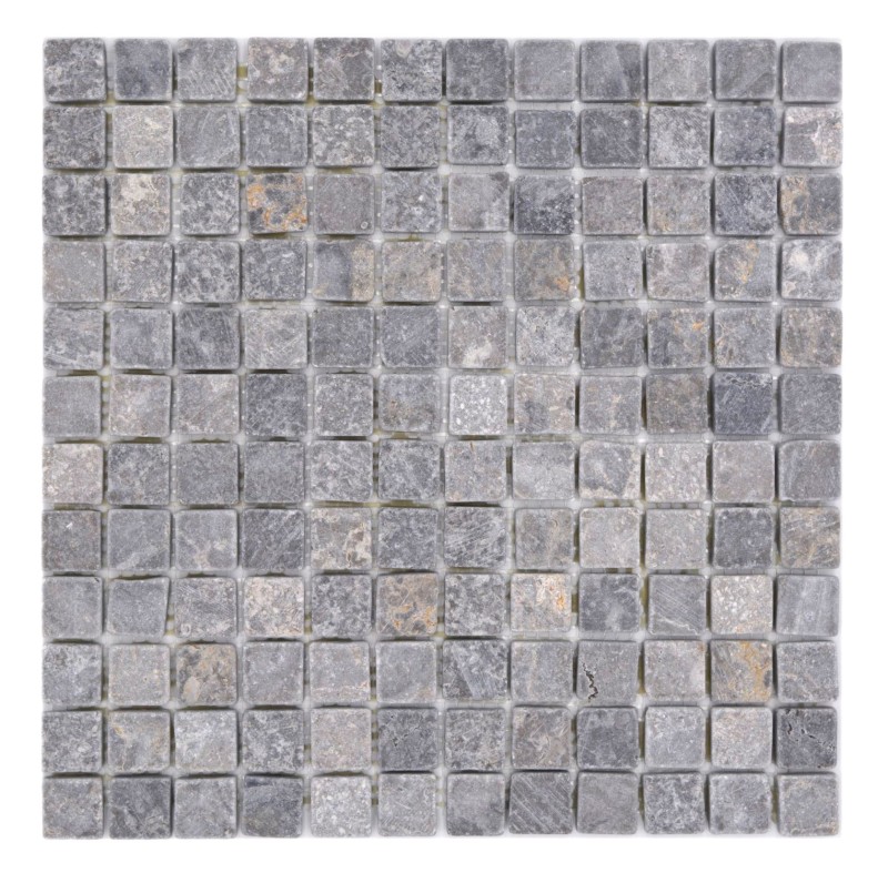 Muestra de mano mosaico de mármol gris claro gris antracita piedra natural antiguo - MOS36-TN23_m