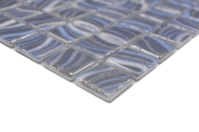 Muestra de mano mosaico azulejo piscina mosaico piscina mosaico plata azul brillo plata metálico pared de ducha ESPAÑA - MOS220-78250U_m
