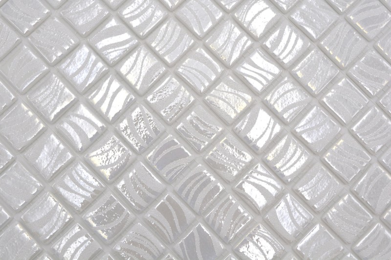 Muestra de mano mosaico azulejo piscina mosaico piscina mosaico blanco crema plata brillo metálico pared de ducha ESPAÑA - MOS220-78252U_m