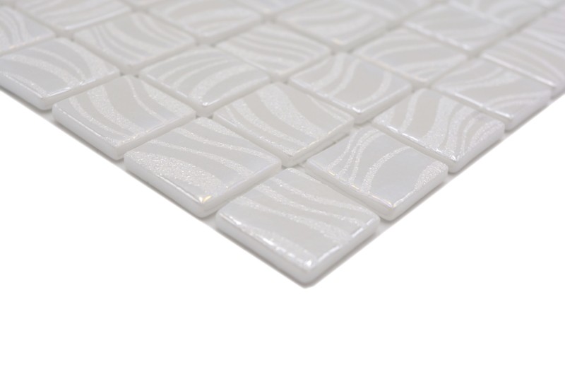 Muestra de mano mosaico azulejo piscina mosaico piscina mosaico blanco crema plata brillo metálico pared de ducha ESPAÑA - MOS220-78252U_m