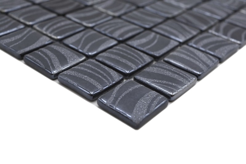 Muestra de mano mosaico azulejo piscina mosaico piscina mosaico negro grafito plata pared ducha ESPAÑA - MOS220-78253U_m